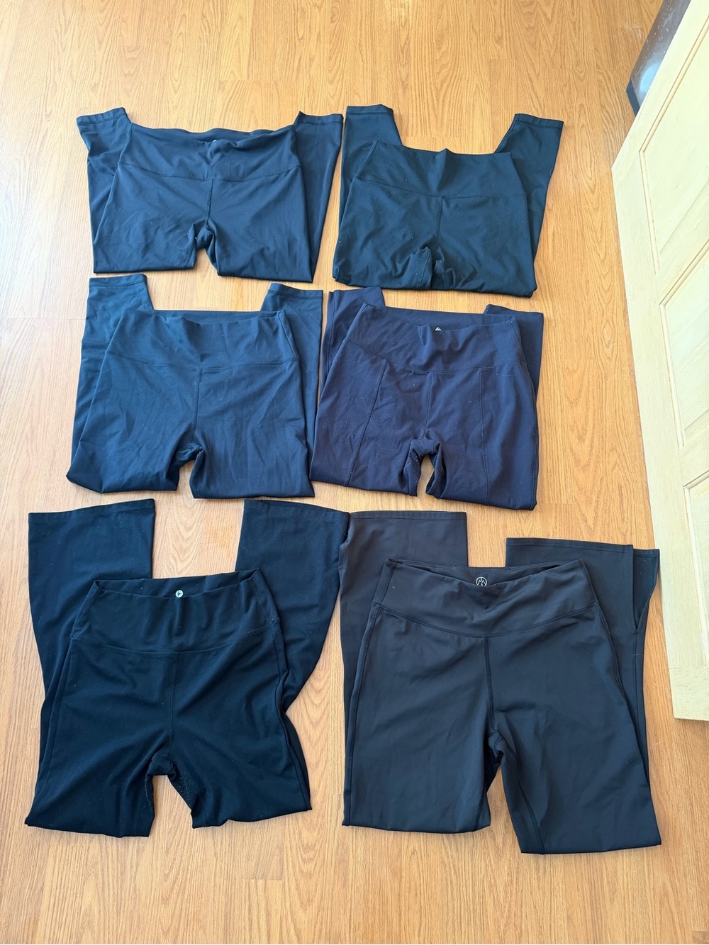 6-Piece Black Activewear Leggings Bundle L/XL 90 Degree & More